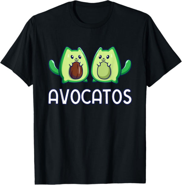 Avogato Avocado Cat Vegan Cat T-Shirt - Image 2